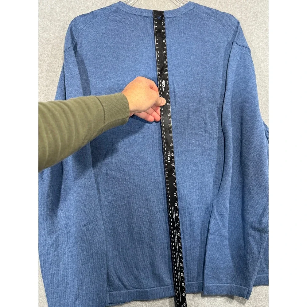 Banana Republic‎ V-Neck Sweater Long Sleeves Pullover 100% Cotton Men's Blue XXL